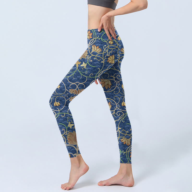 Pantalon de yoga pour femme avec imprimé Buddha Stones et fleurs de lotus - image 3