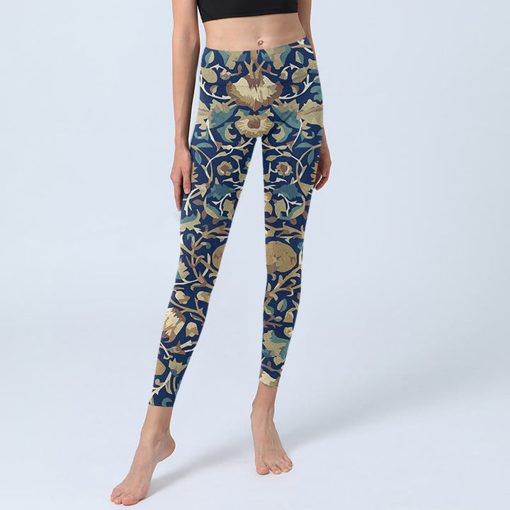 Leggings de sport à motif de fleurs de lotus interconnectées avec Buddha Stones Pantalon de yoga pour femme - image 6
