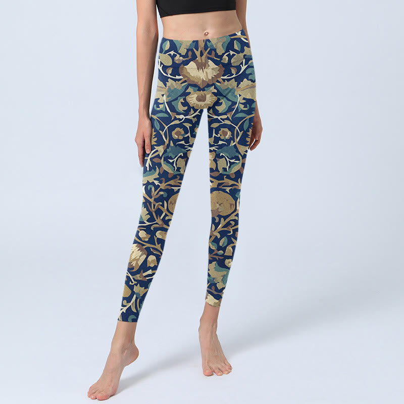 Leggings de sport à motif de fleurs de lotus interconnectées avec Buddha Stones Pantalon de yoga pour femme - image 5