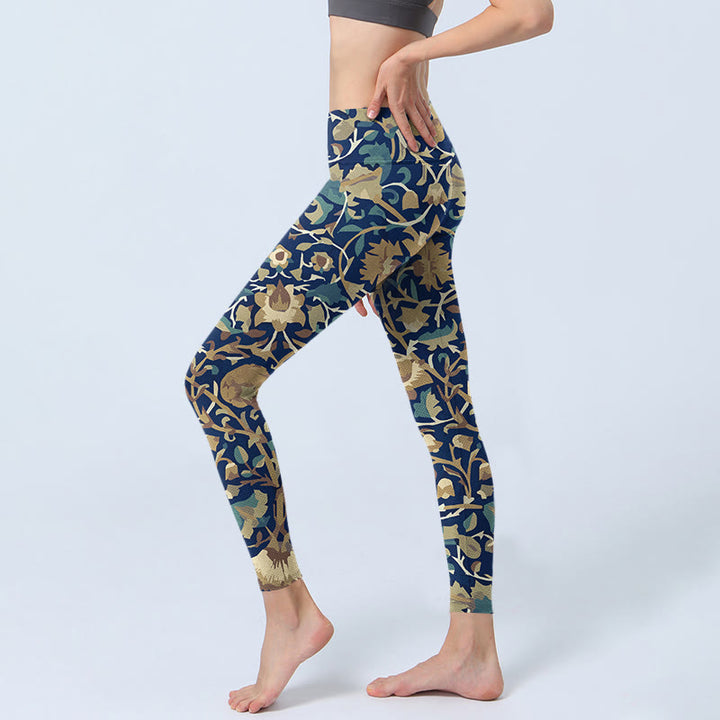 Leggings de sport à motif de fleurs de lotus interconnectées avec Buddha Stones Pantalon de yoga pour femme - image 3