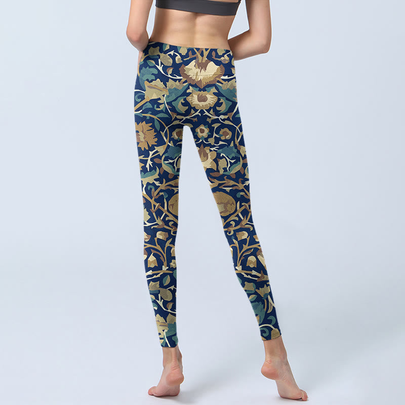 Leggings de sport à motif de fleurs de lotus interconnectées avec Buddha Stones Pantalon de yoga pour femme - image 7