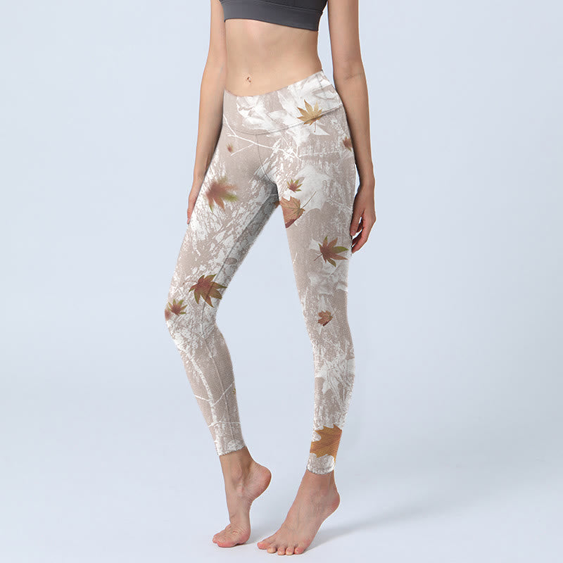 Leggings de sport à imprimé Buddha Stones Pantalon de yoga pour femme - Blé - US18，UK/AU22，EU50 (4XL) - image 1