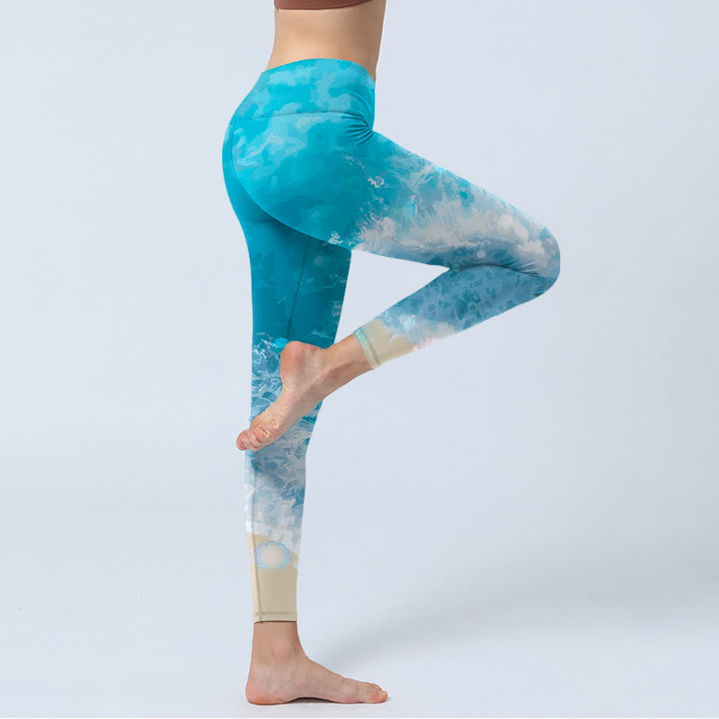 Leggings de sport Buddha Stones Ocean Waves Fish Pantalon de yoga pour femme - image 3