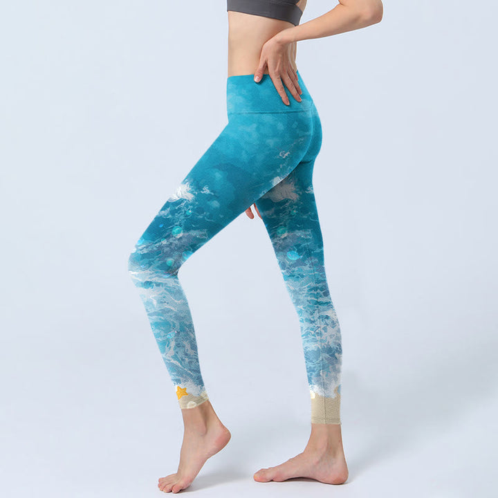 Leggings de sport Buddha Stones Ocean Waves Fish Pantalon de yoga pour femme - image 4