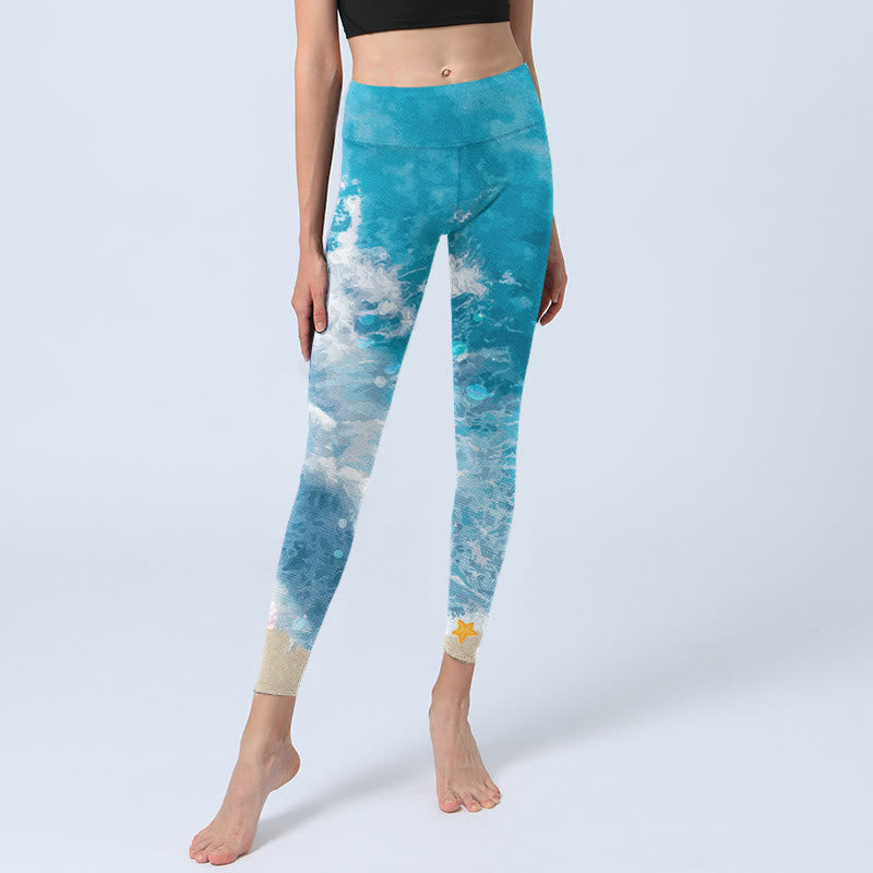 Leggings de sport Buddha Stones Ocean Waves Fish Pantalon de yoga pour femme - image 6
