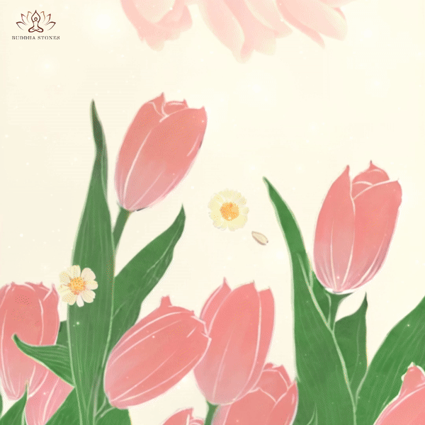 Leggings de fitness en tissu lycra imprimé fleur de tulipe rose Buddha Stones Pantalon de yoga pour femme - image 1