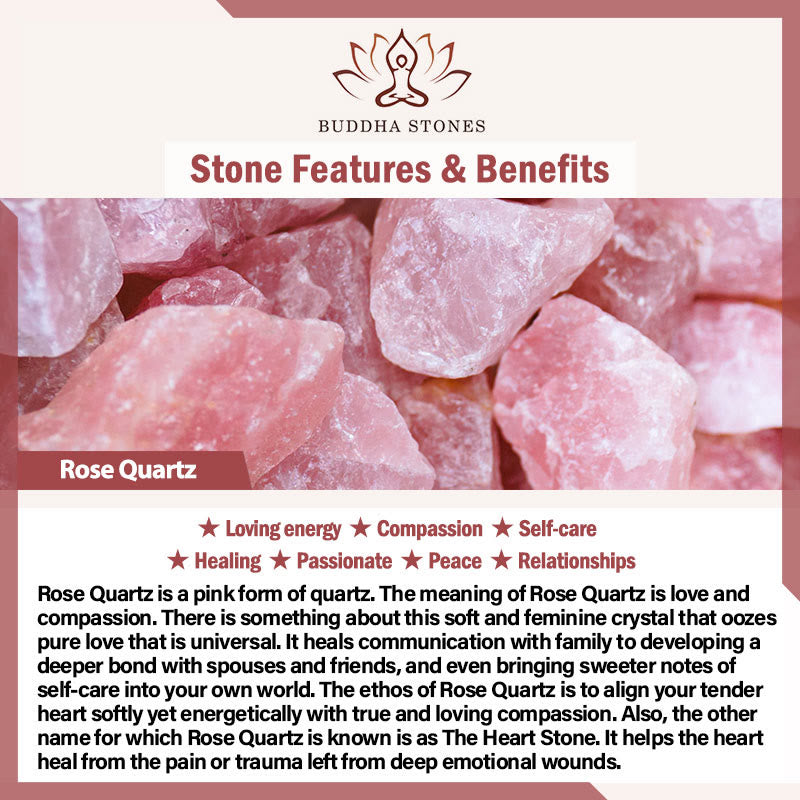 Bracelet de relations en quartz rose, rhodonite et cornaline de Buddha Stones Stones Thinking Of You