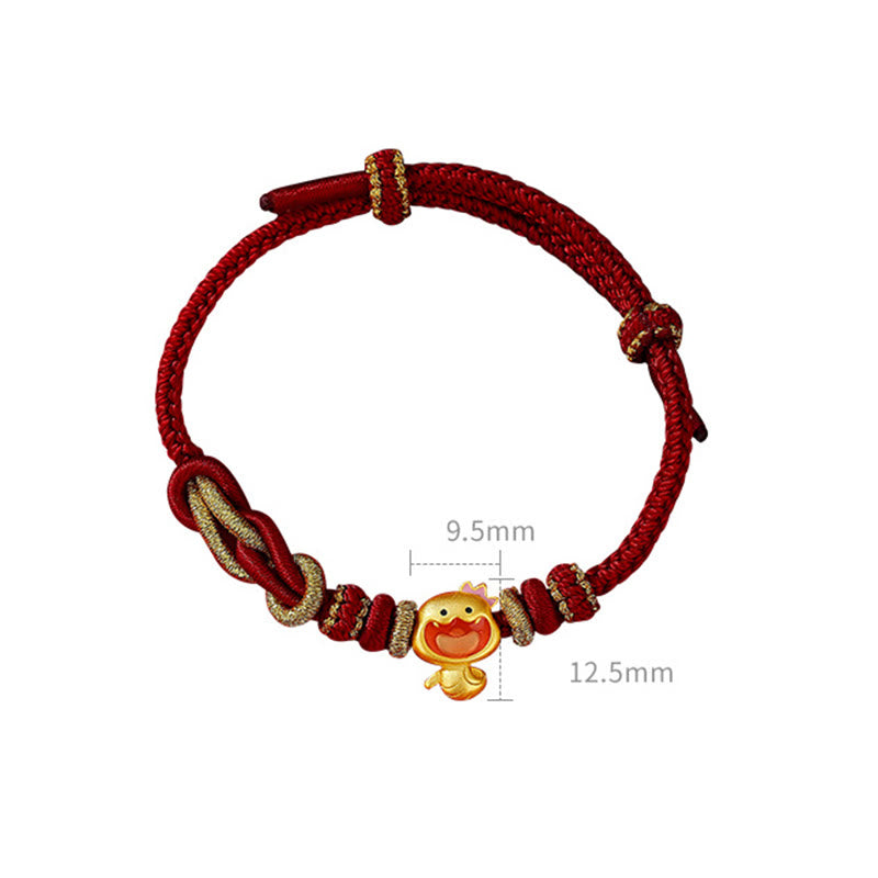 Bracelet de force en argent sterling 925 avec cordon rouge et Buddha Stones Année du serpent