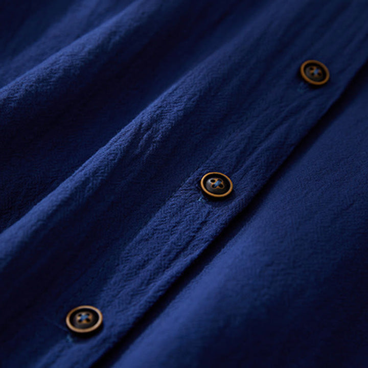 Chemises pour femmes en coton et lin à manches longues avec broderie géométrique et Buddha Stones - image 20