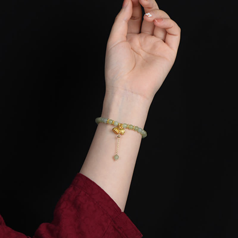 Bracelet porte-bonheur en jade naturel Hetian Buddha Stones