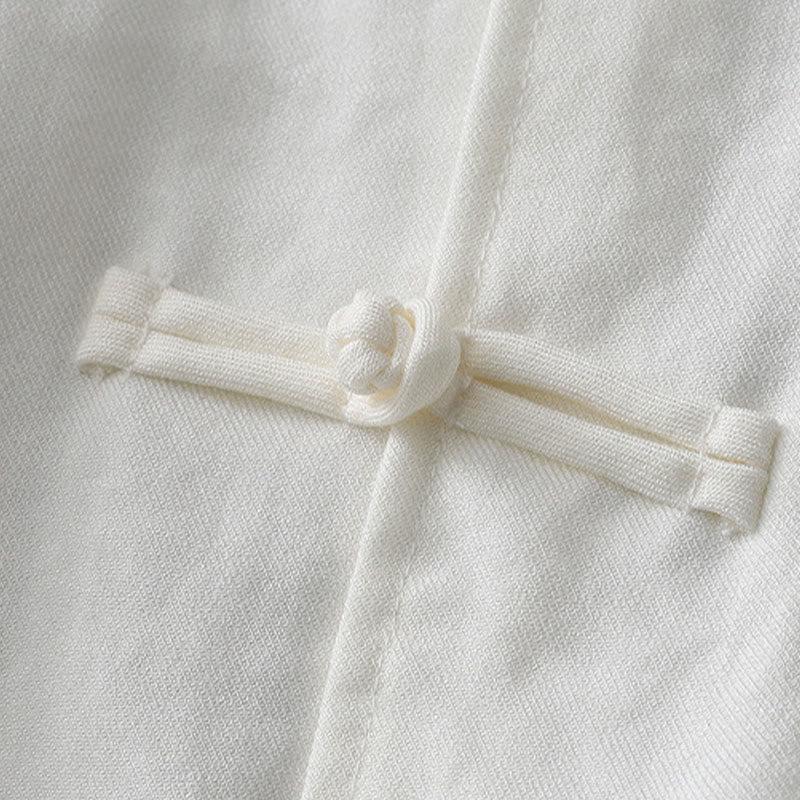 Chemise à manches longues et boutons de couleur unie pour femme avec Buddha Stones - image 4