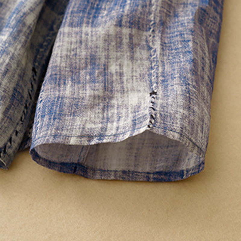 Chemise en coton à manches longues et boutons avec motif Buddha Stones Tie-Dye