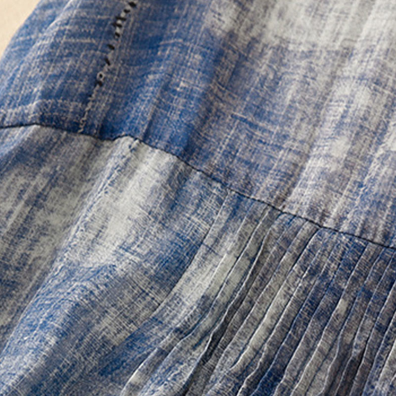 Chemise en coton à manches longues et boutons avec motif Buddha Stones Tie-Dye - image 4