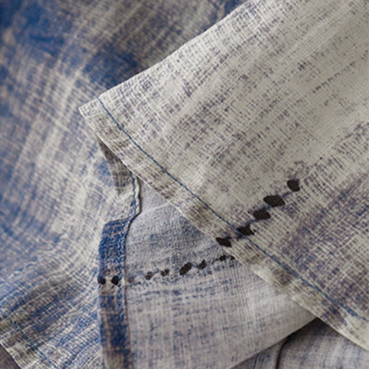 Chemise en coton à manches longues et boutons avec motif Buddha Stones Tie-Dye - image 5