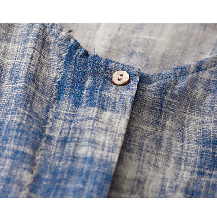 Chemise en coton à manches longues et boutons avec motif Buddha Stones Tie-Dye - image 10