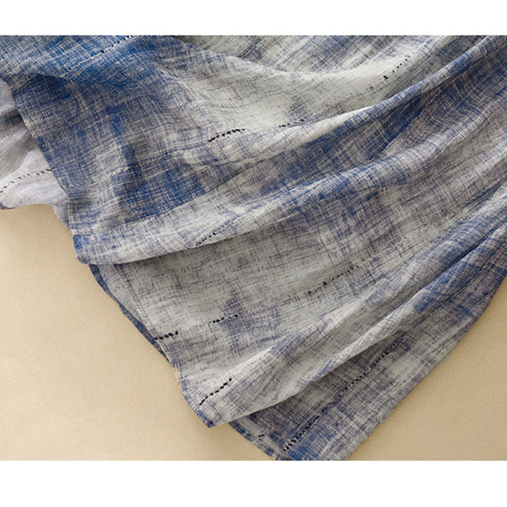 Chemise en coton à manches longues et boutons avec motif Buddha Stones Tie-Dye - image 13