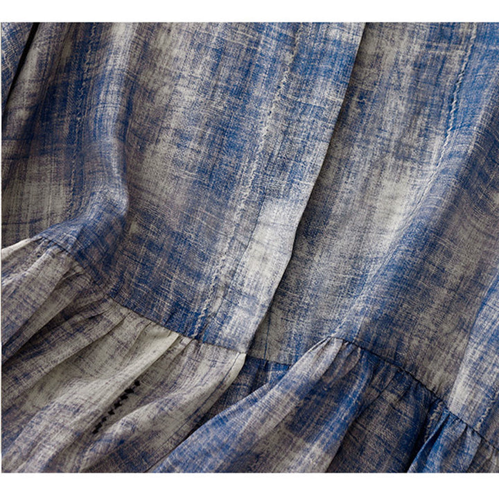 Chemise en coton à manches longues et boutons avec motif Buddha Stones Tie-Dye - image 9