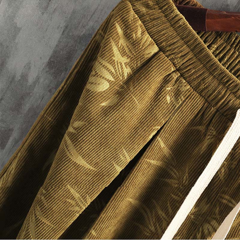 Pantalon large en coton avec cordon de serrage et poches pour homme Motif Buddha Stones