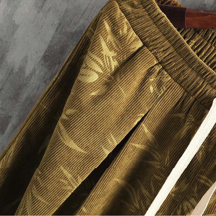 Pantalon large en coton avec cordon de serrage et poches pour homme Motif Buddha Stones