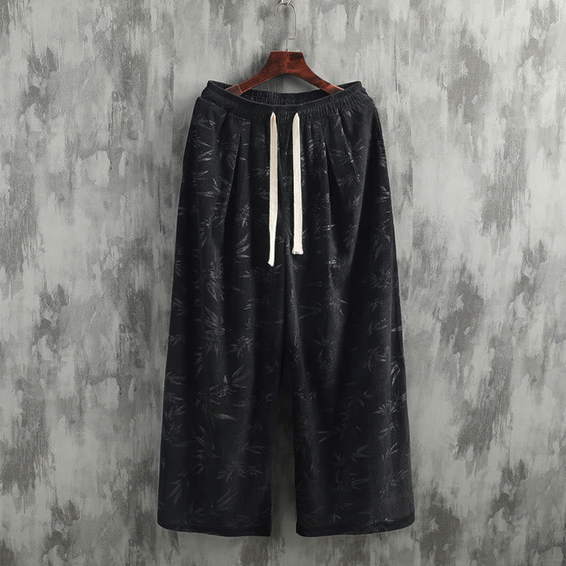 Pantalon large en coton avec cordon de serrage et poches pour homme Motif Buddha Stones
