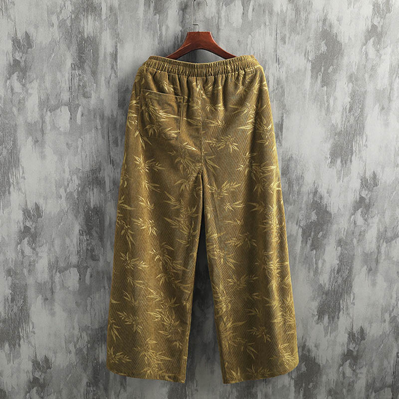 Pantalon large en coton avec cordon de serrage et poches pour homme Motif Buddha Stones