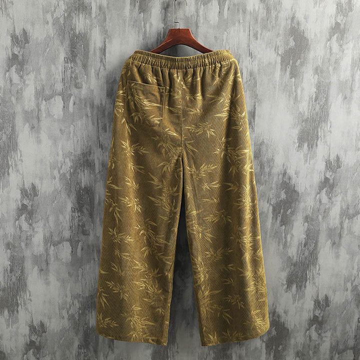 Pantalon large en coton avec cordon de serrage et poches pour homme Motif Buddha Stones