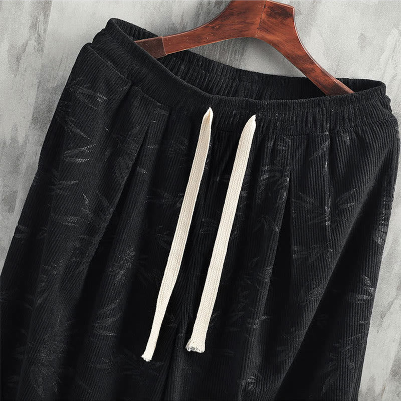Pantalon large en coton avec cordon de serrage et poches pour homme Motif Buddha Stones