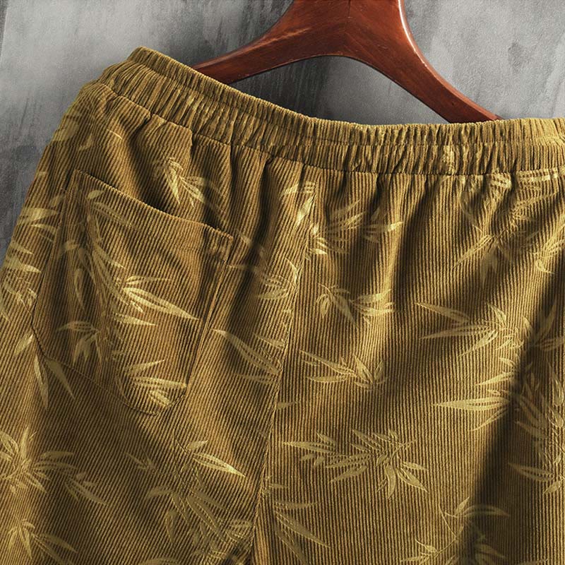 Pantalon large en coton avec cordon de serrage et poches pour homme Motif Buddha Stones