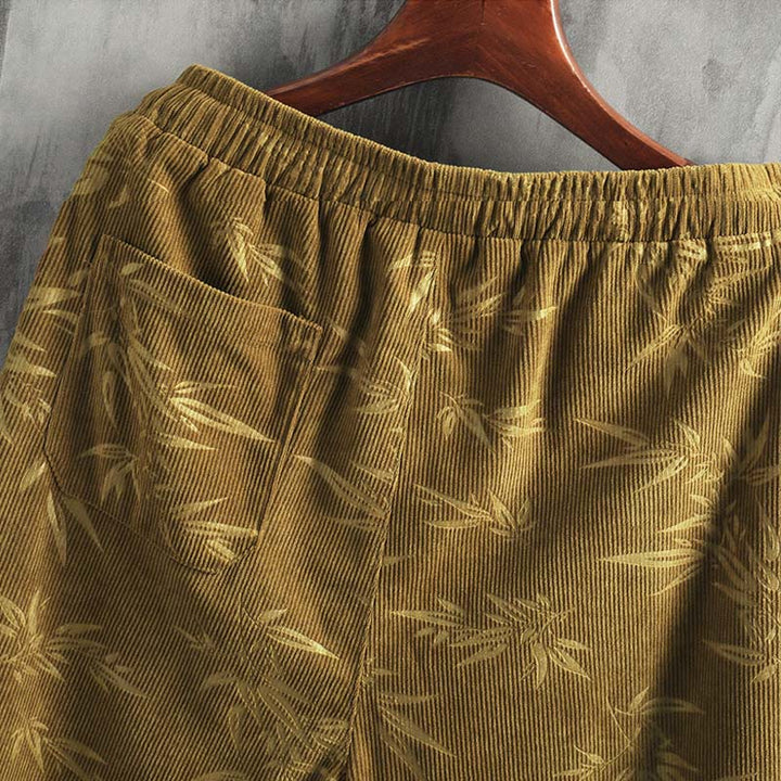 Pantalon large en coton avec cordon de serrage et poches pour homme Motif Buddha Stones