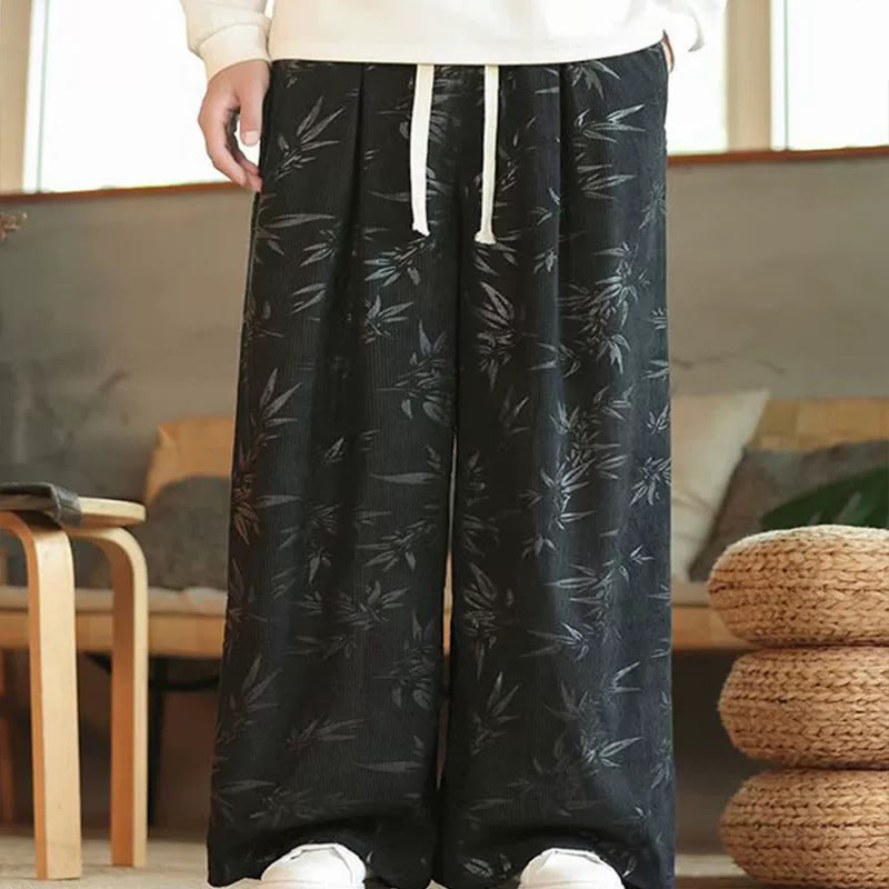 Pantalon large en coton avec cordon de serrage et poches pour homme Motif Buddha Stones