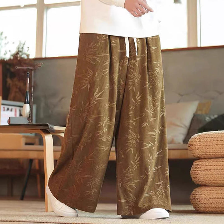 Pantalon large en coton avec cordon de serrage et poches pour homme Motif Buddha Stones