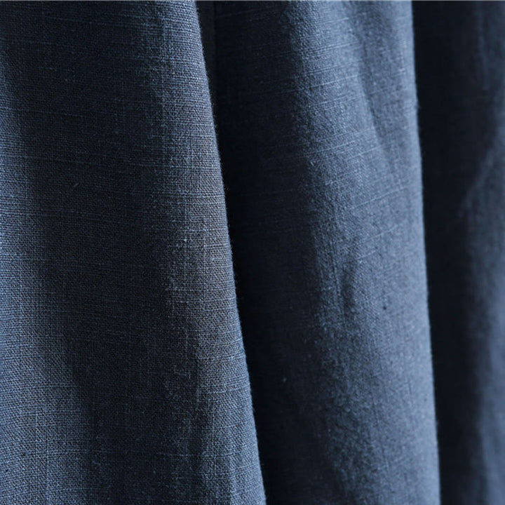 Pantalon décontracté en lin ramie avec cordon élastique de serrage de couleur unie Buddha Stones pour homme avec poches - image 23