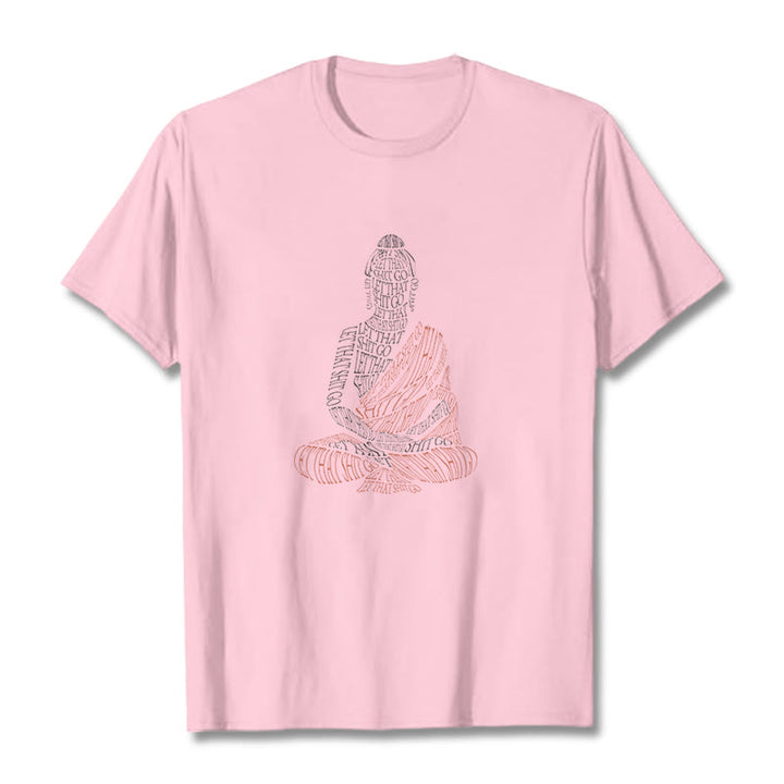 T-shirt à motif Buddha Stones Méditation Bouddha Let That Shit Go - Rose clair - 2XL - image 13