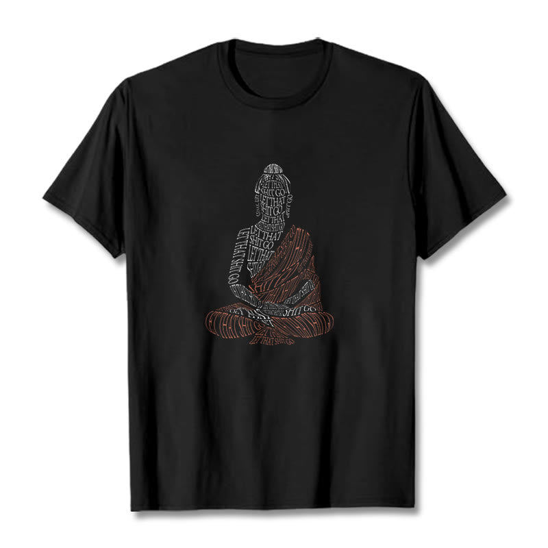 T-shirt à motif Buddha Stones Méditation Bouddha Let That Shit Go - Noir - 2XL - image 4