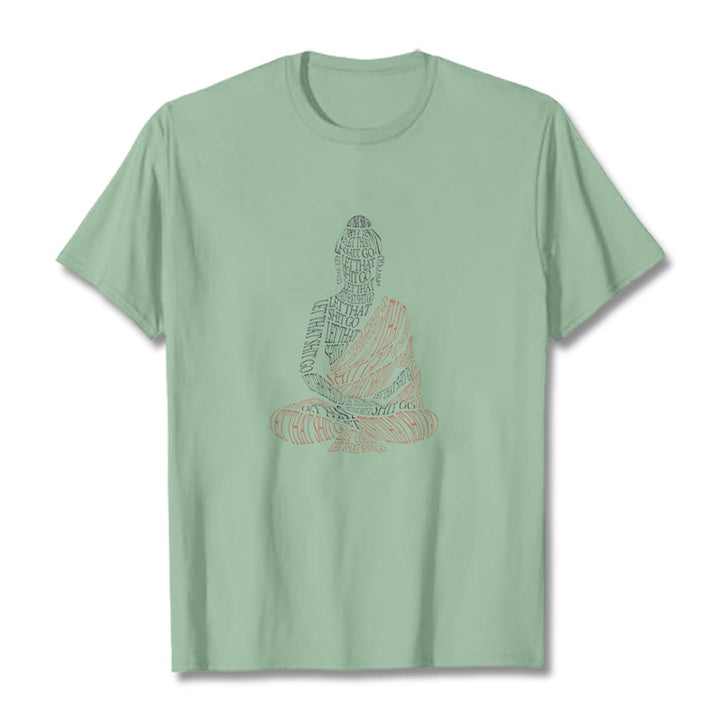 T-shirt à motif Buddha Stones Méditation Bouddha Let That Shit Go - Vert pâle - 2XL - image 14