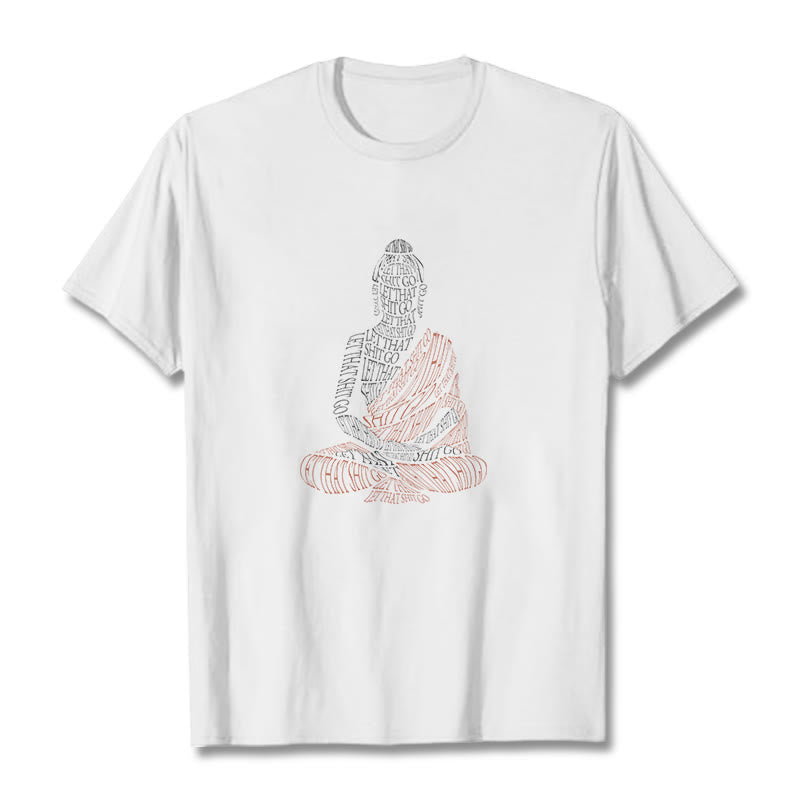 T-shirt à motif Buddha Stones Méditation Bouddha Let That Shit Go - Blanc - 2XL - image 1