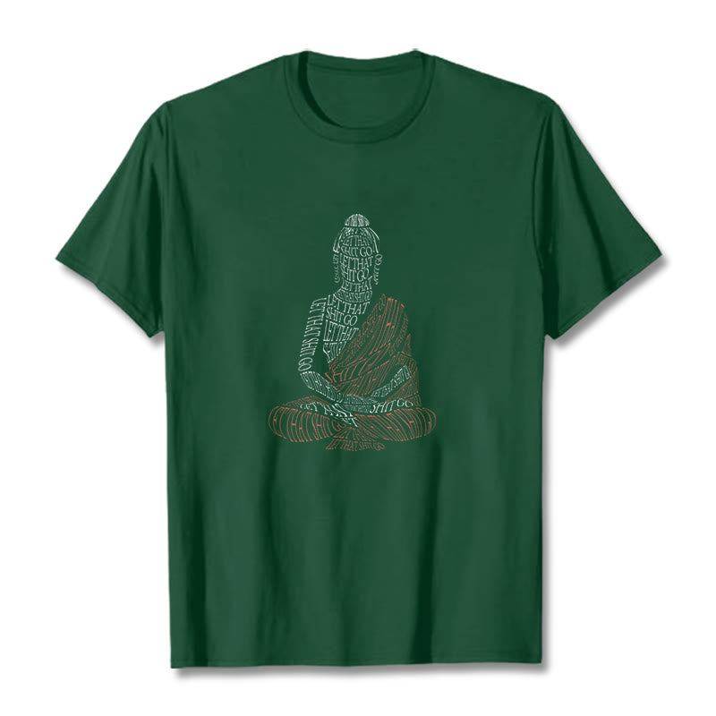 T-shirt à motif Buddha Stones Méditation Bouddha Let That Shit Go - Vert forêt - 2XL - image 10