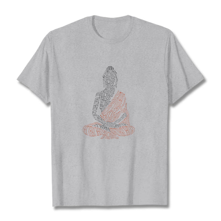 T-shirt à motif Buddha Stones Méditation Bouddha Let That Shit Go - Gris clair - 2XL - image 20