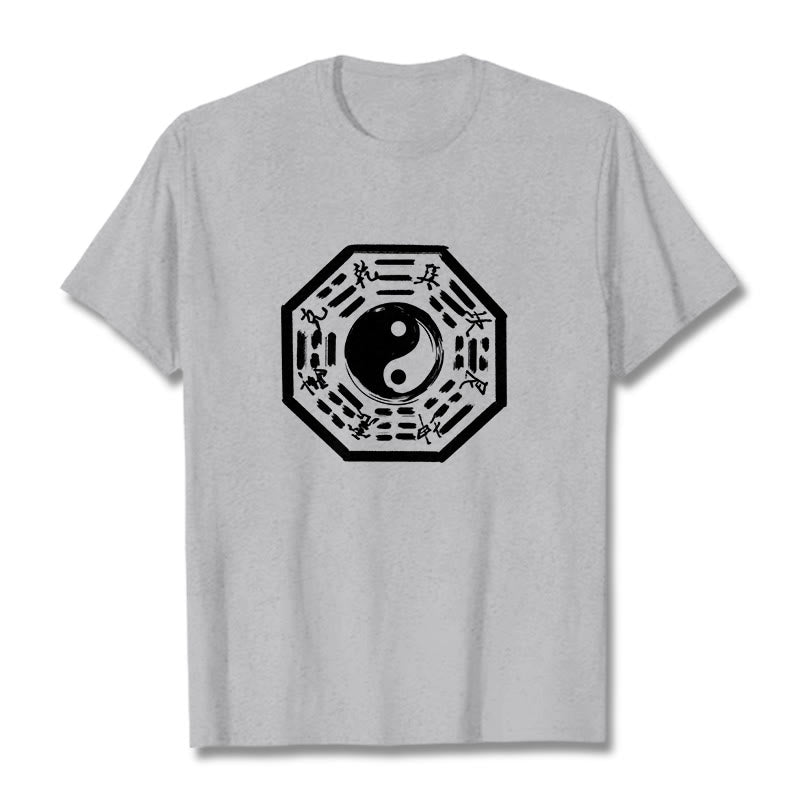 T-shirt en coton à motif Buddha Stones Ba Gua - Gris clair - 2XL - image 11