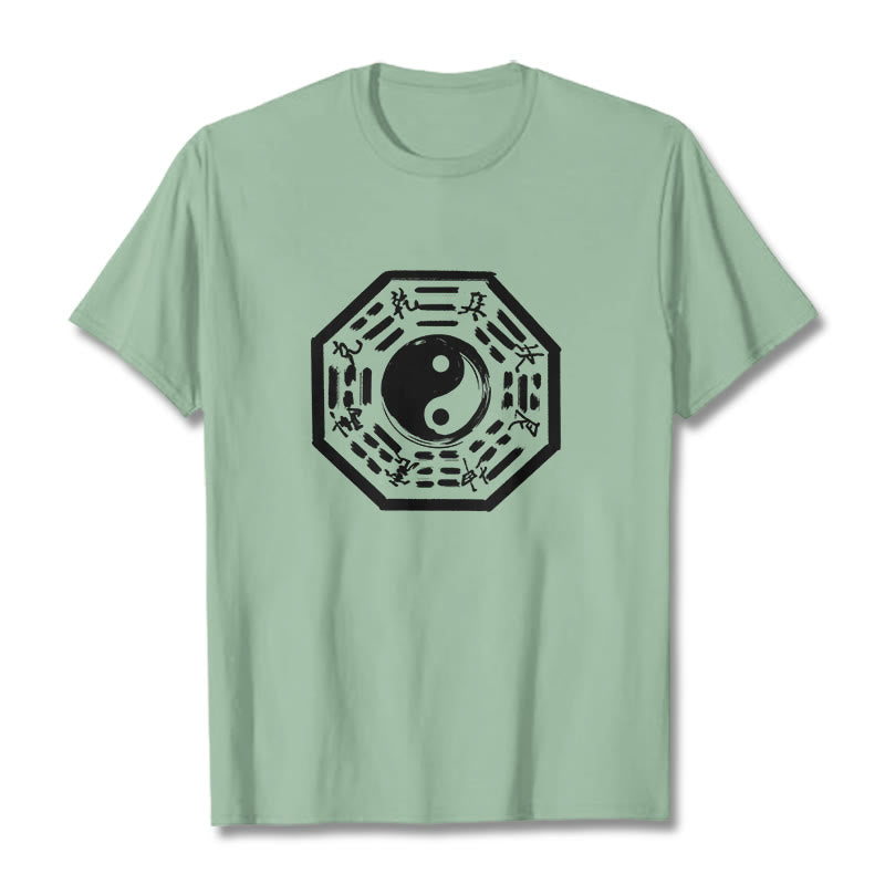 T-shirt en coton à motif Buddha Stones Ba Gua - Vert pâle - 2XL - image 14