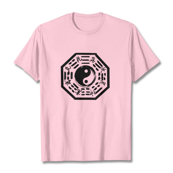 T-shirt en coton à motif Buddha Stones Ba Gua - Rose clair - 2XL - image 19