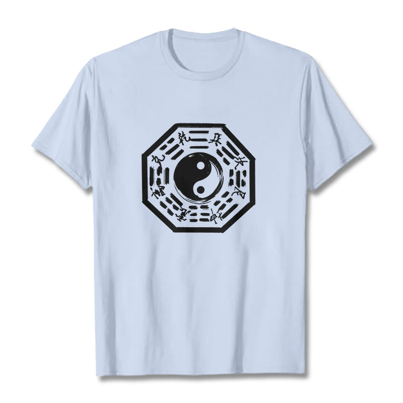 T-shirt en coton à motif Buddha Stones Ba Gua - Cyan clair - 2XL - image 12