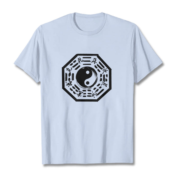 T-shirt en coton à motif Buddha Stones Ba Gua - Cyan clair - 2XL - image 12