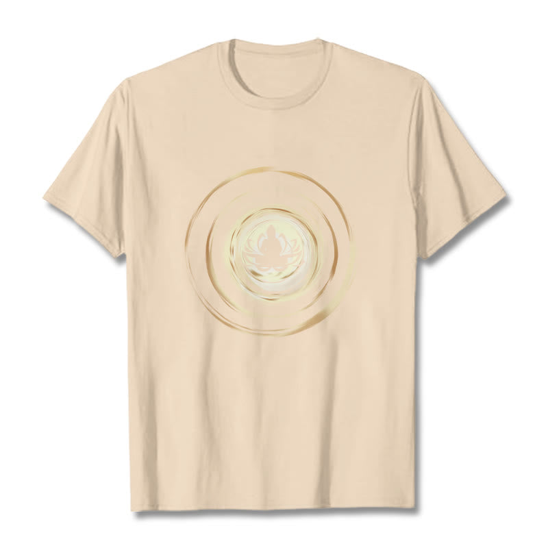 T-shirt à motif de lotus Bouddha en méditation avec Buddha Stones - Bisque - 2XL - image 9