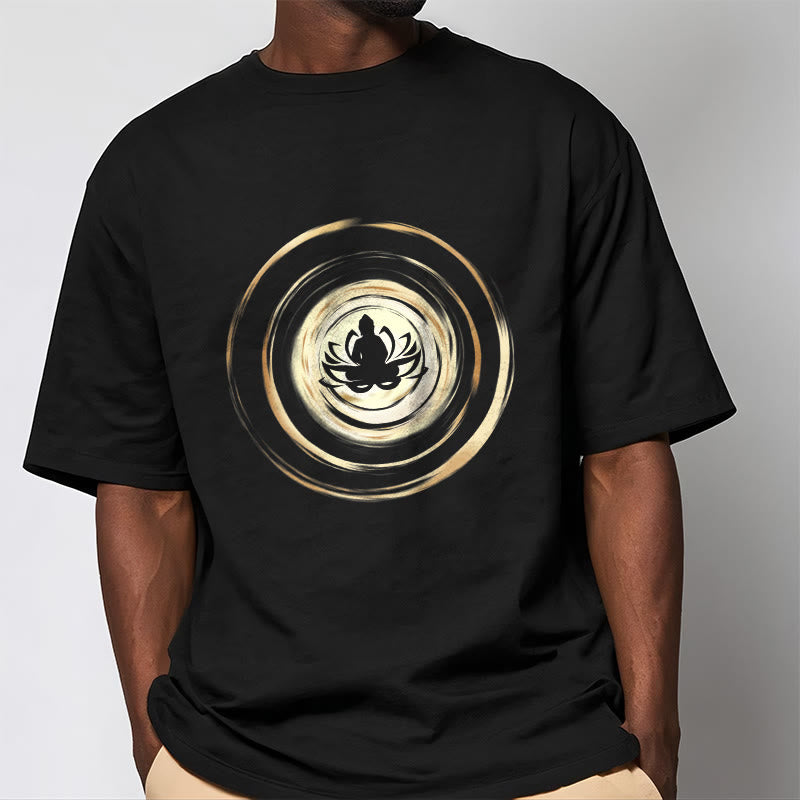T-shirt à motif de lotus Bouddha en méditation avec Buddha Stones - image 1