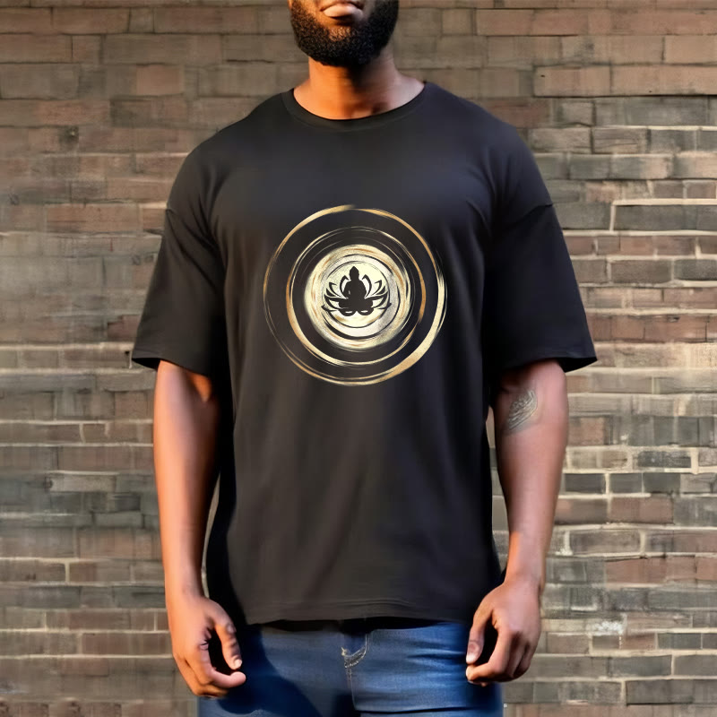 T-shirt à motif de lotus Bouddha en méditation avec Buddha Stones - image 2