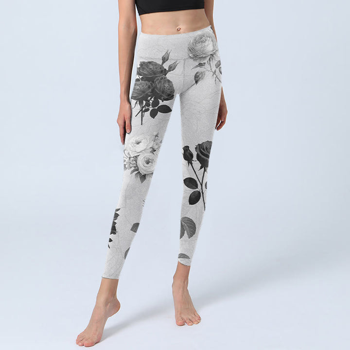 Pantalon de yoga pour femme avec leggings de gym Buddha Stones noir et blanc - image 6