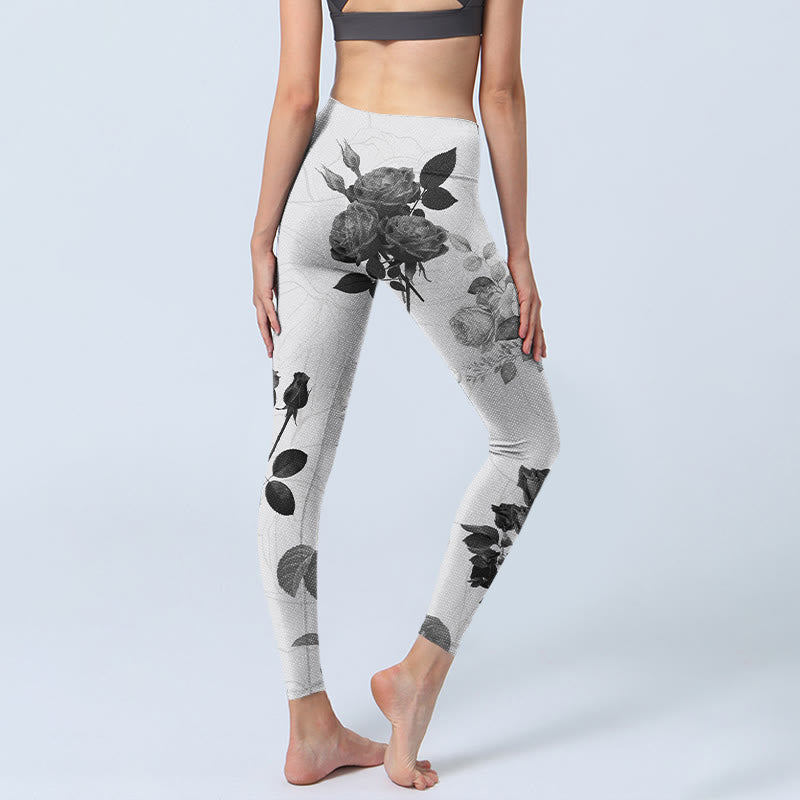 Pantalon de yoga pour femme avec leggings de gym Buddha Stones noir et blanc - image 5
