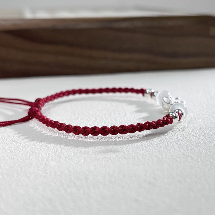 Bracelet de protection en argent sterling 999 avec perles œil de chat et lotus Buddha Stones