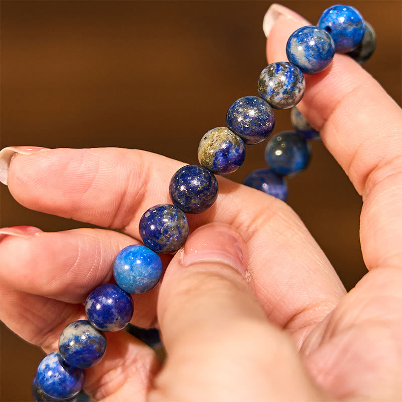 Bracelet d'équilibre positif en lazurite et Buddha Stones